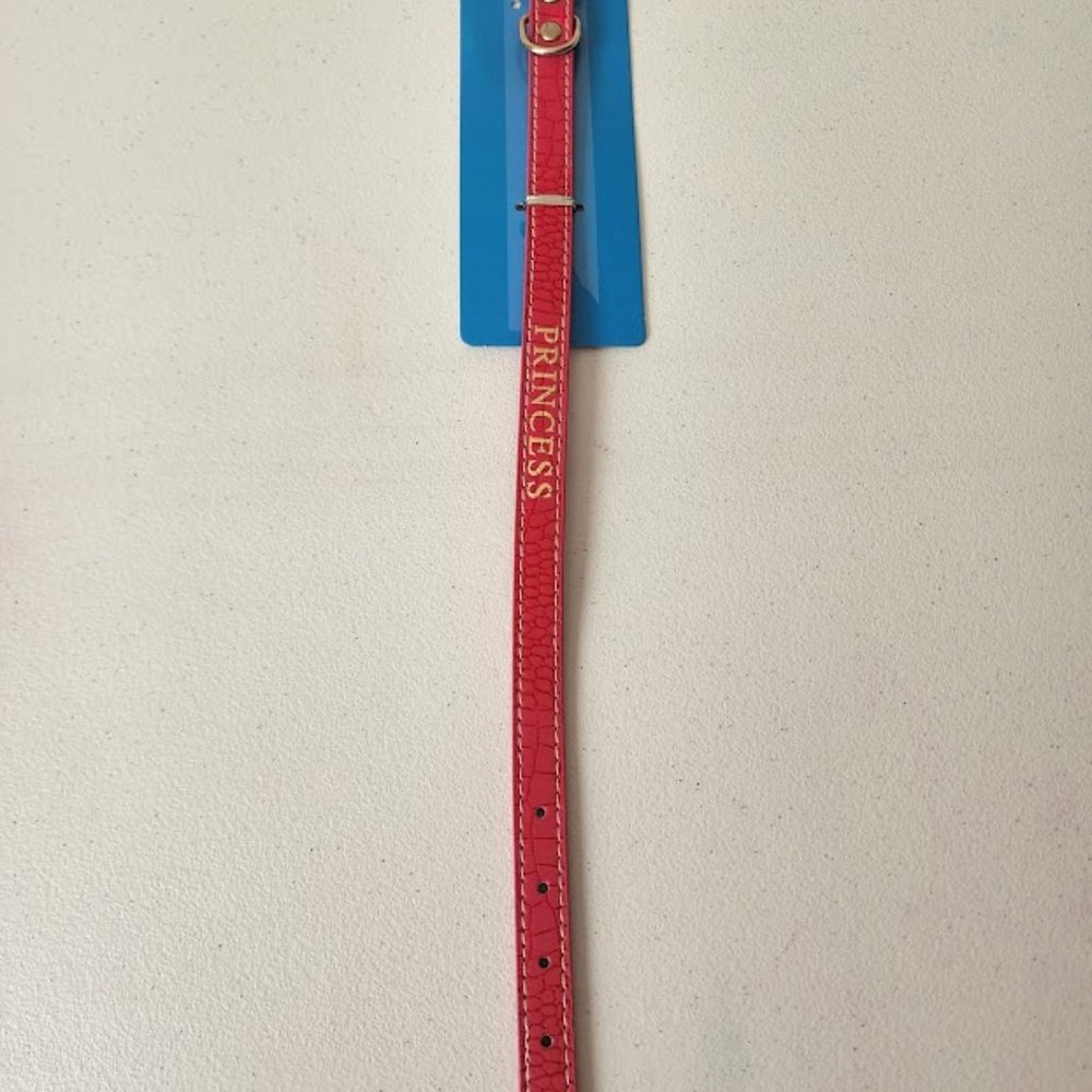 Paws N Claws Leather Dog collar Pink 11.25" TO 13.5"